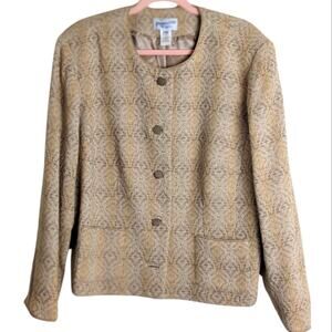 Vintage Virgin Wool Pendleton Dutton Down Jacket Geometric Lined Women's 20W